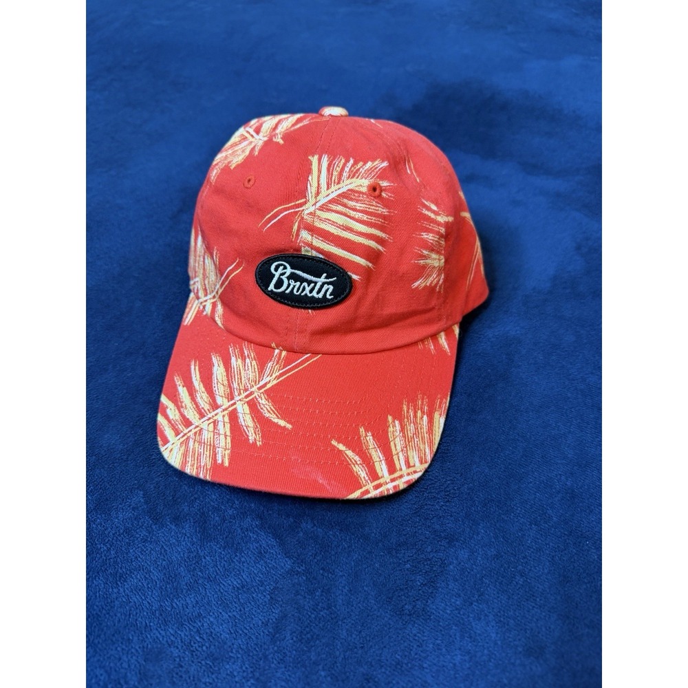 Brixton Hawaiian Floral Embroidered Adjustable Baseball Cap Hat Red Mens OS